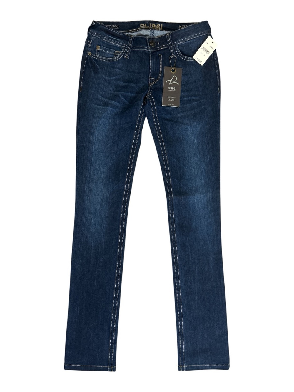 DL1961 Kate Slim Straight Jeans Womens 27 Dark Wash 4 Way Stretch NWT